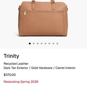 Trinity Dark Tan Laptop Bag with Gold Accents